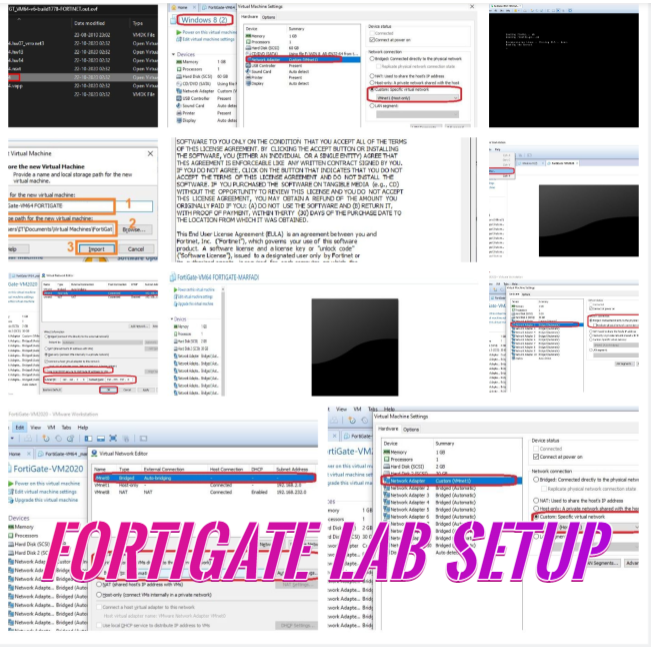 خطوات إعداد فورتي جيت لاب FortiGate Lab Setup