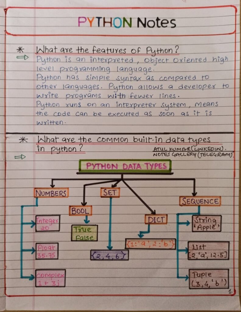 Python Notes Handwritten PDF - scholarzones.com Python Notes Handwritten PDF