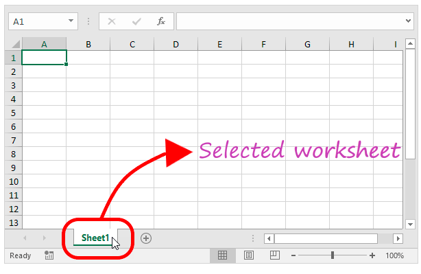 ورق العمل في Excel