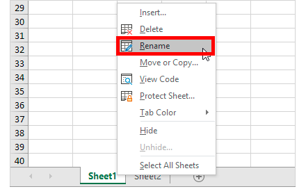 ورق العمل في Excel