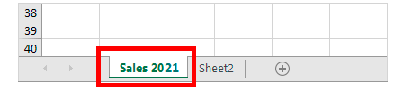 ورق العمل في Excel