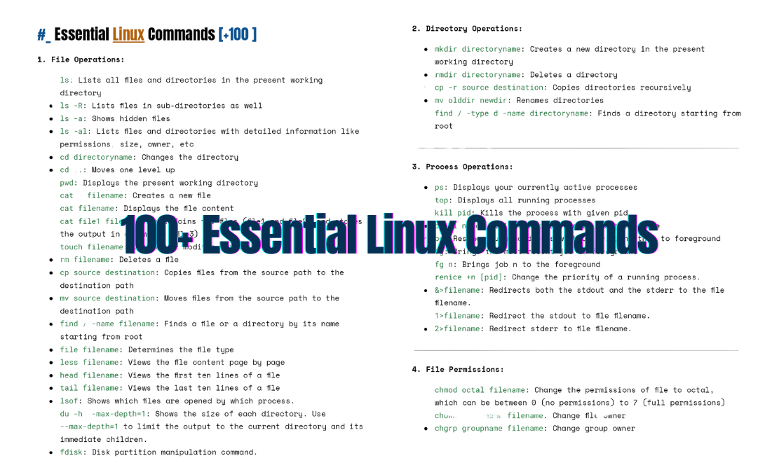 100+ Essential Linux Commands