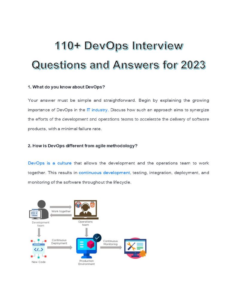 110+ DevOps Interview Questions and Answers for 2023_Page1 - scholarzones.com