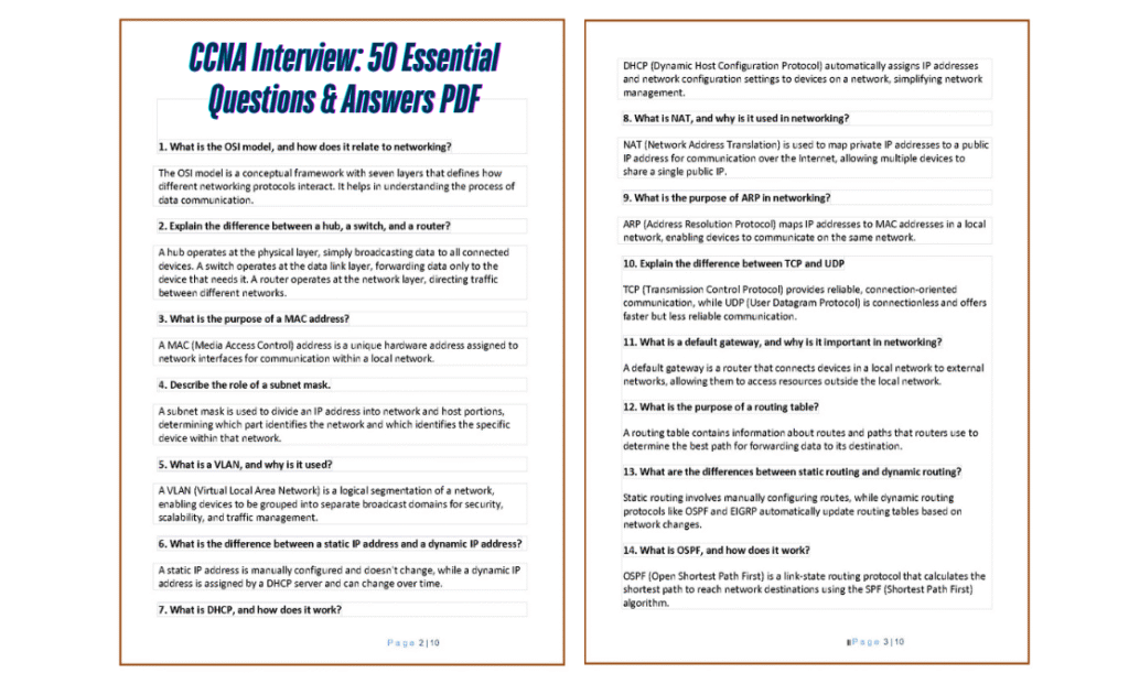 CCNA Interview: 50 Essential Questions & Answers PDF