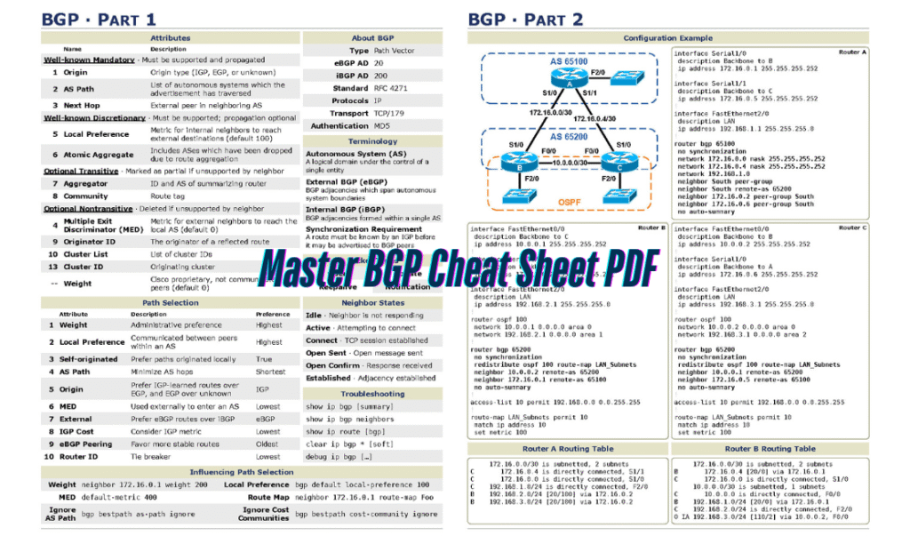 Master BGP Cheat Sheet PDF