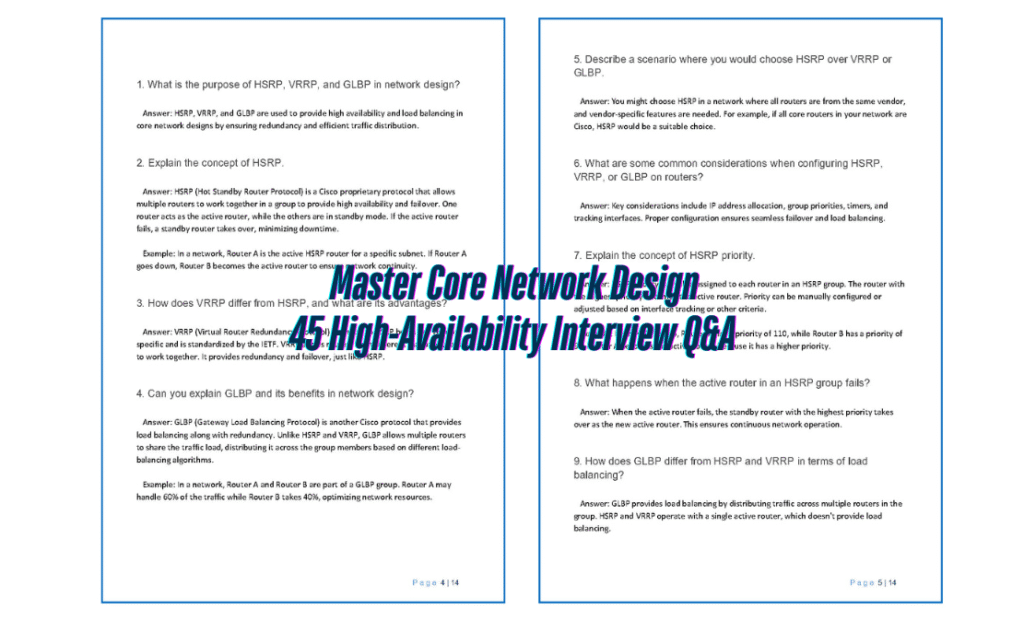 Master Core Network Design: 45 High-Availability Interview Q&A (PDF Guide)