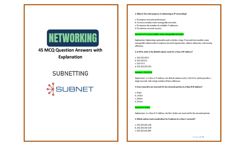 Master the Art of Subnetting: 45 Practice Questions & Answers (PDF)
