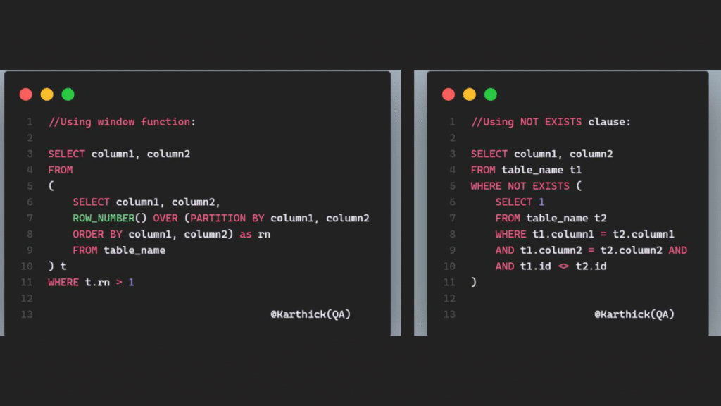 SQL Find Duplicate Rows