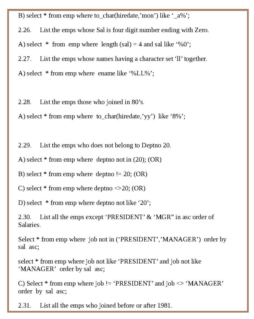 TOP SQL Queries Questions - Master SQL_Page7 - scholarzones.com