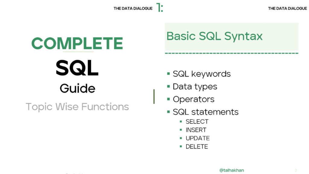 𝗖𝗢𝗠𝗣𝗟𝗘𝗧𝗘 𝗦𝗤𝗟 𝗚𝗨𝗜𝗗𝗘